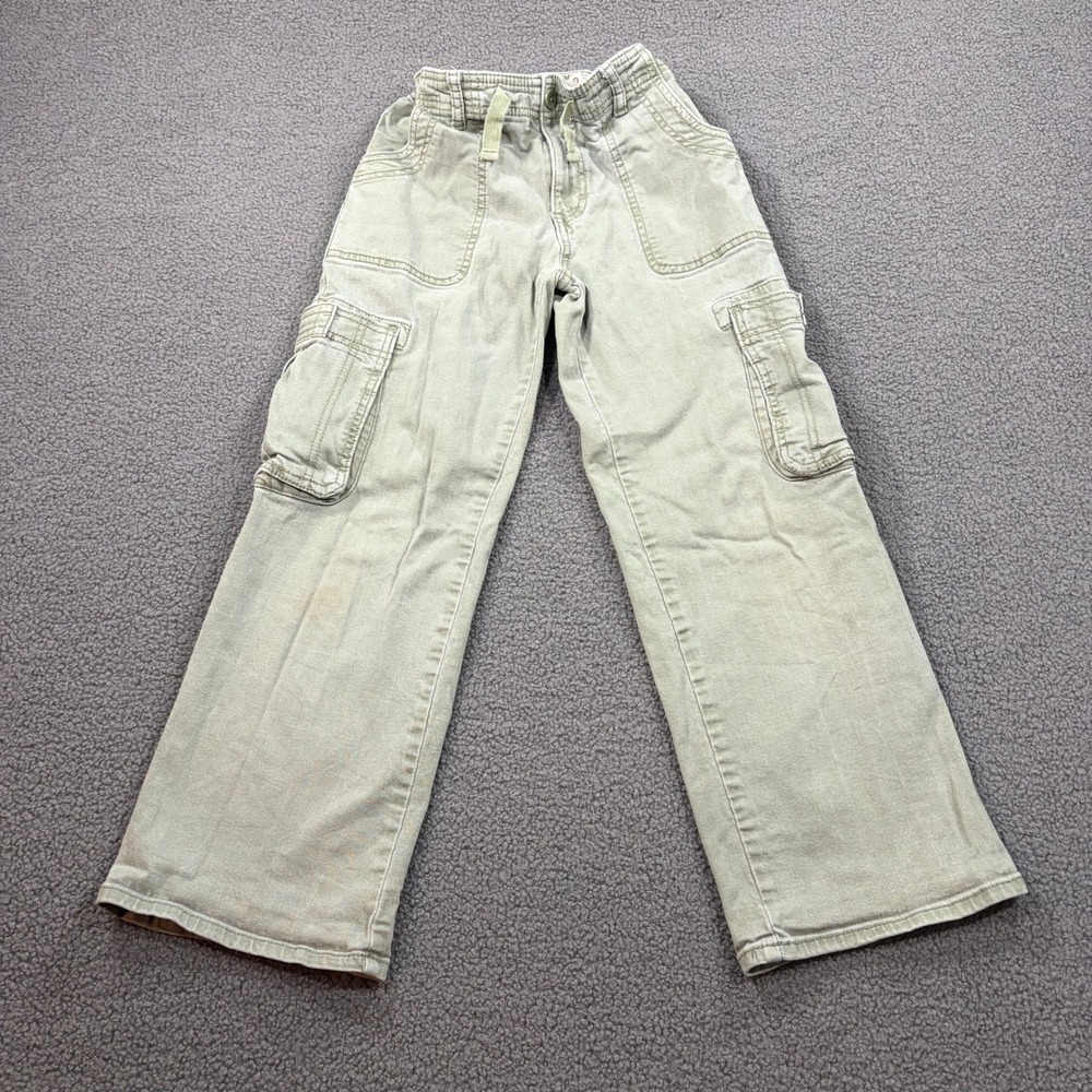 Levi Strauss Kids Cargo Pants Girls 10 Green Wide Leg N494-G57 Utility Pockets